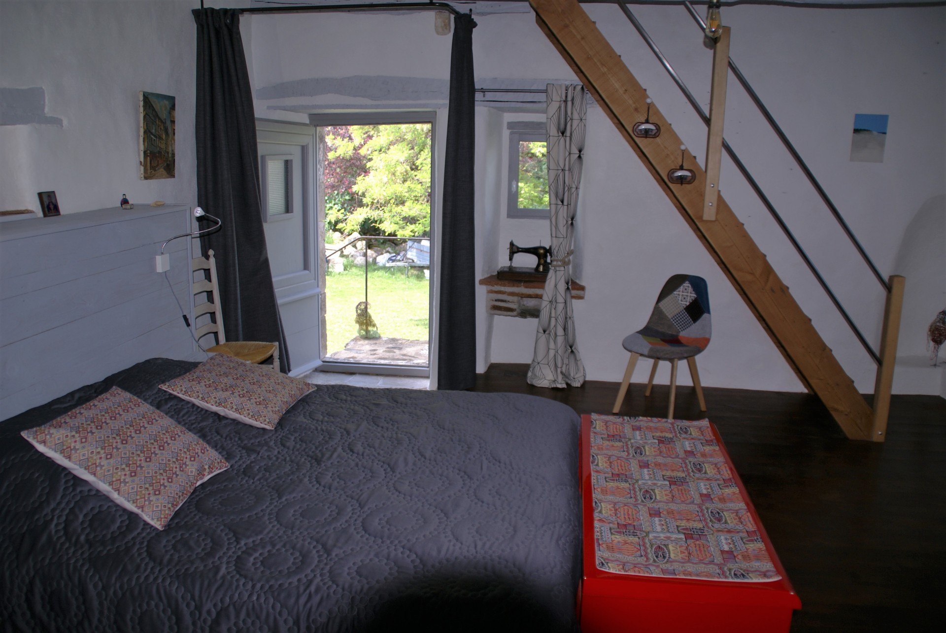 chambre, vue du jardin